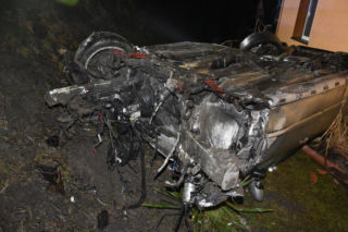 Samochód rozbity w drobny mak