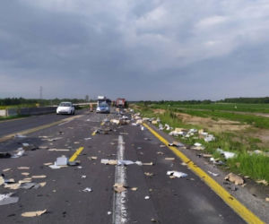 Kolizja TIRów na „Gierkówce”: Jeden z kierowców zasnął i zjechał na przeciwległy pas