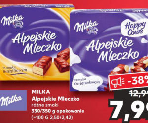 Kaufland -wielkie promocje! Milka alpejskie mleczko, różne smaki - 7,99 zł/330/350g