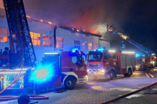 Hajnówka. Pożar sklepu meblowego. Milionowe straty