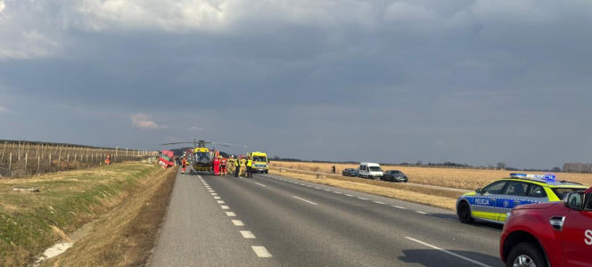 Horror na krajowej "50". Ciężarówka wylądowała w rowie, dwie osoby wyleciały przez przednią szybę!