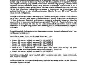 Protokół z II etapu konkursu na Bibliotekę Nową w Rzeszowie