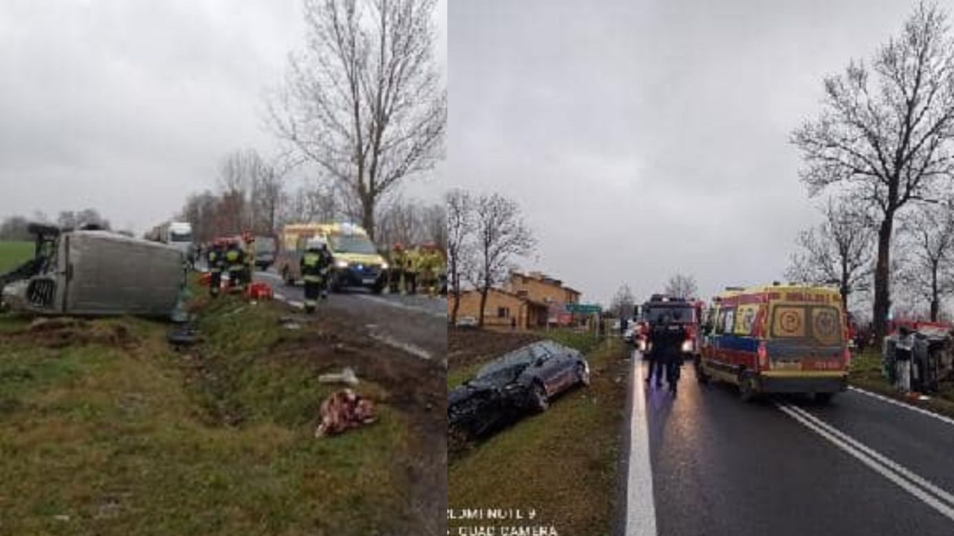 Tragiczny wypadek pod Kutnem. Niepełnosprawne dzieci wyleciały z drogi! W Akcji LPR [ZDJĘCIA]