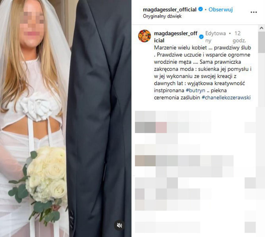 Magda Gessler na ślubie córki swojego partnera Waldemara Kozerawskiego
