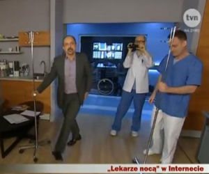 Lekarze nocą. Wilecki (Marcin Tyrol), Guła (Adam Cywka), Leon Jasiński (Jacek Koman)