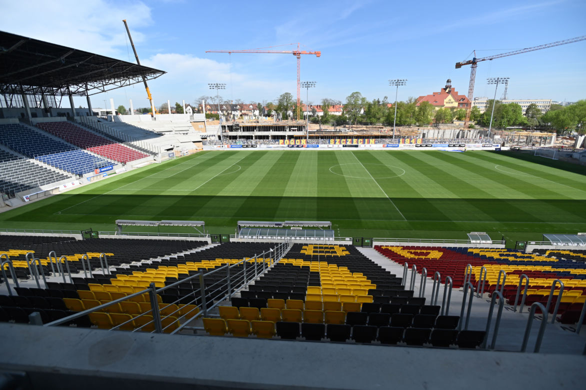Trwa budowa Stadionu Miejskiego im. Floriana Krygiera w Szczecinie 