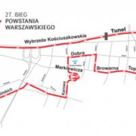 Bieg Powstania Warszawskiego 2017: TRASA 