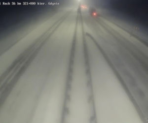 Intensywne opady śniegu w Trójmieście 8.02.2021. Obwodnica zablokowana