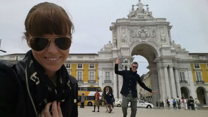 	Marcin Mroczek z żoną Marleną w Portugalii