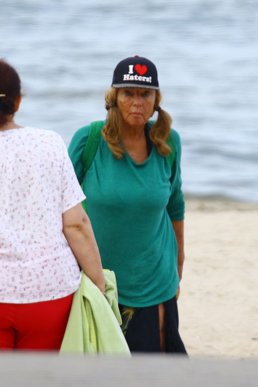 Agnieszka Fitkau-Perepeczko na plaży w Sopocie