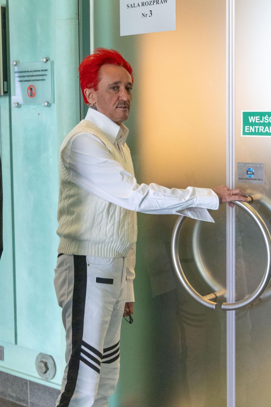 Michał Wiśniewski w sądzie. Nie miał czasu, żeby się przebrać