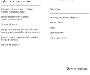 Menu andrzejkowe hotel Gołębiewski Pobierowo
