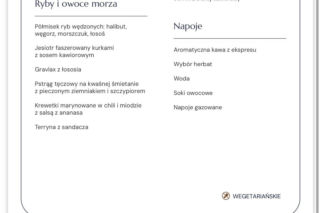 Menu andrzejkowe hotel Gołębiewski Pobierowo
