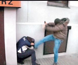 Brutalny policjant skazany