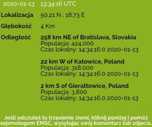 Wstrząs na Śląsku. Mocno odczuli go mieszkańcy Katowic. Gdzie było epicentrum?