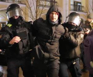 Protesty w Rosji przeciwko wojnie z Ukrainą.