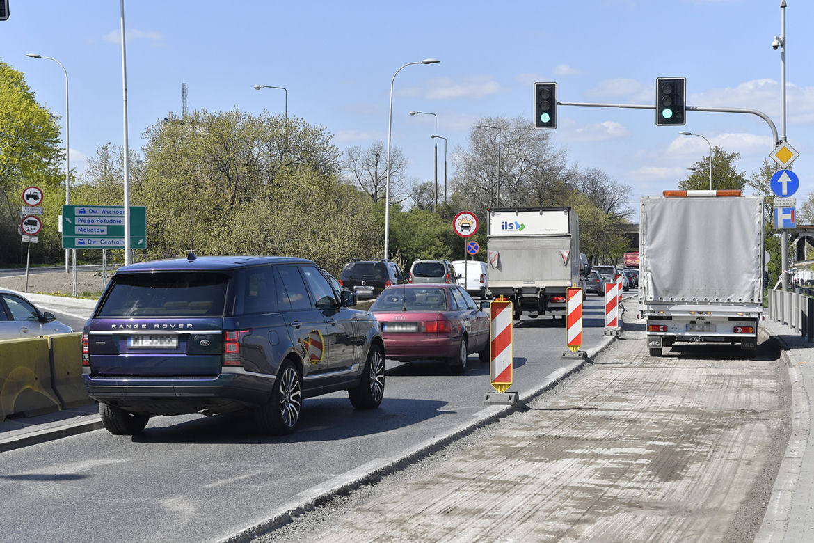 Remont Wisłostrady spowodował duży korek