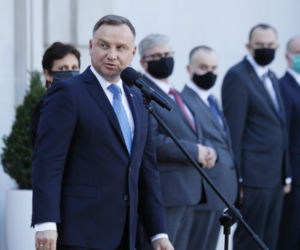 Jarosław Kaczyński podczas zaprzysiężenia nowego rządu