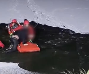 Dożywotni zakaz jazdy, alkohol i pościg. Finał na pękającym lodzie