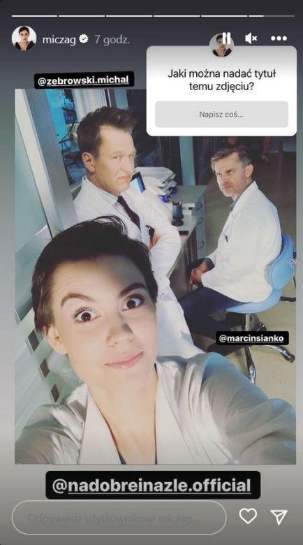 Na dobre i na złe po wakacjach 2023. Blanka (Pola Gonciarz), Andrzej Falkowicz (Michał Żebrowski), Paweł Gracz (Marcin Sianko)