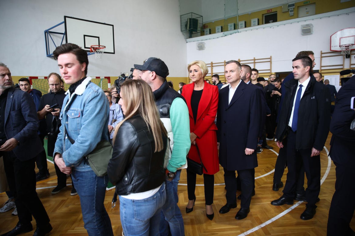 Wybory 2023. Prezydent Andrzej Duda i Agata Kornhauser-Duda zagłosowali w Krakowie