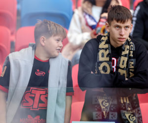 Zdjęcia kibiców i zawodników z derbów Górnego Śląska