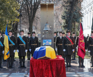 Pogrzeb zabitego przez Rosjan ukraińskiego żołnierza