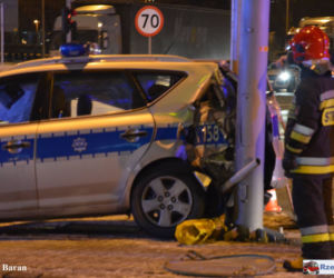Wypadek z udziałem radiowozu w Rzeszowie