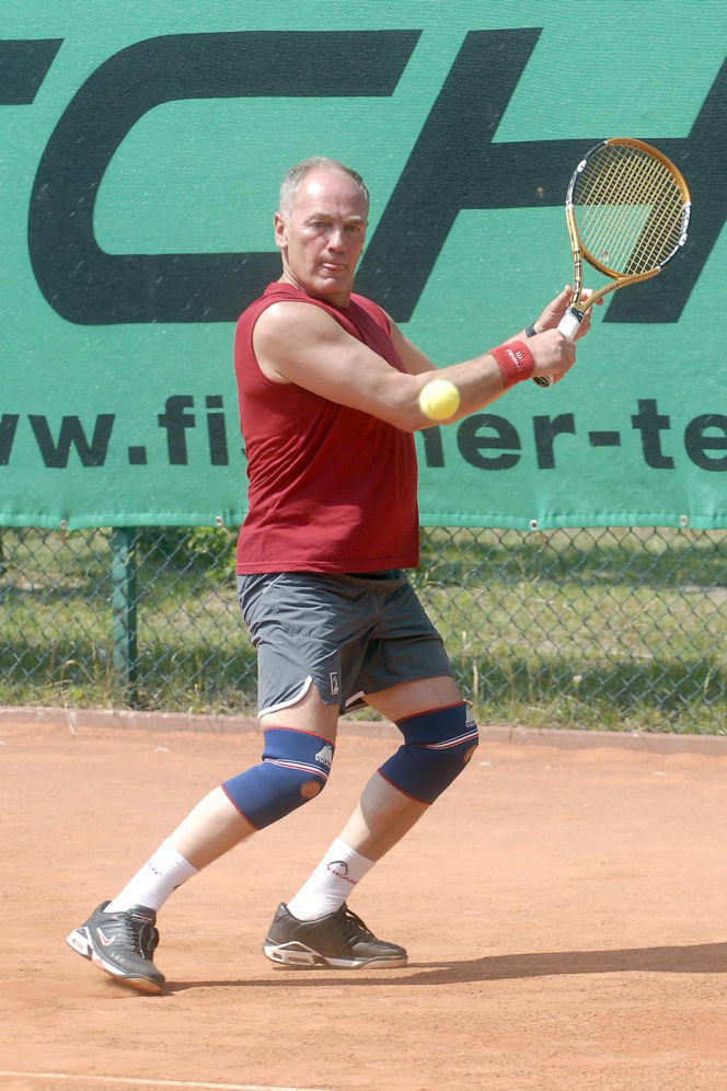 Karol Strasburger ćwiczy