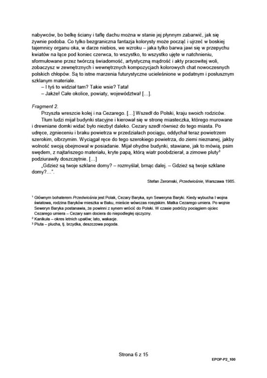 Arkusz Matura 2023  - polski. Formuła 2015