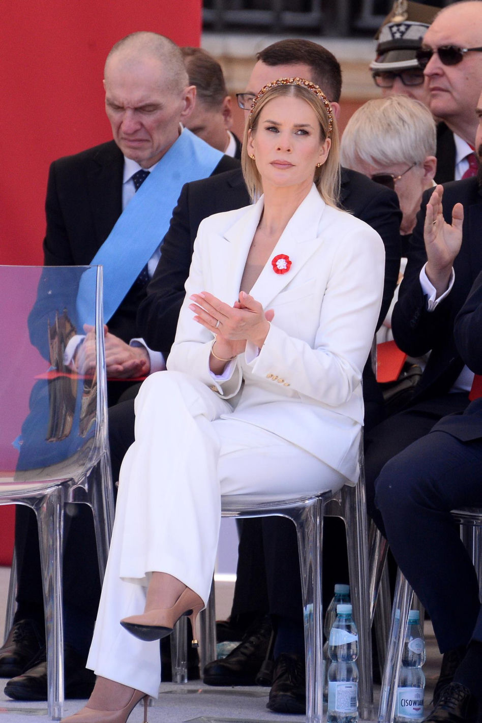 Warszawa. Święto Narodowe Trzeciego Maja. Para prezydencka na Placu Zamkowym w Warszawie