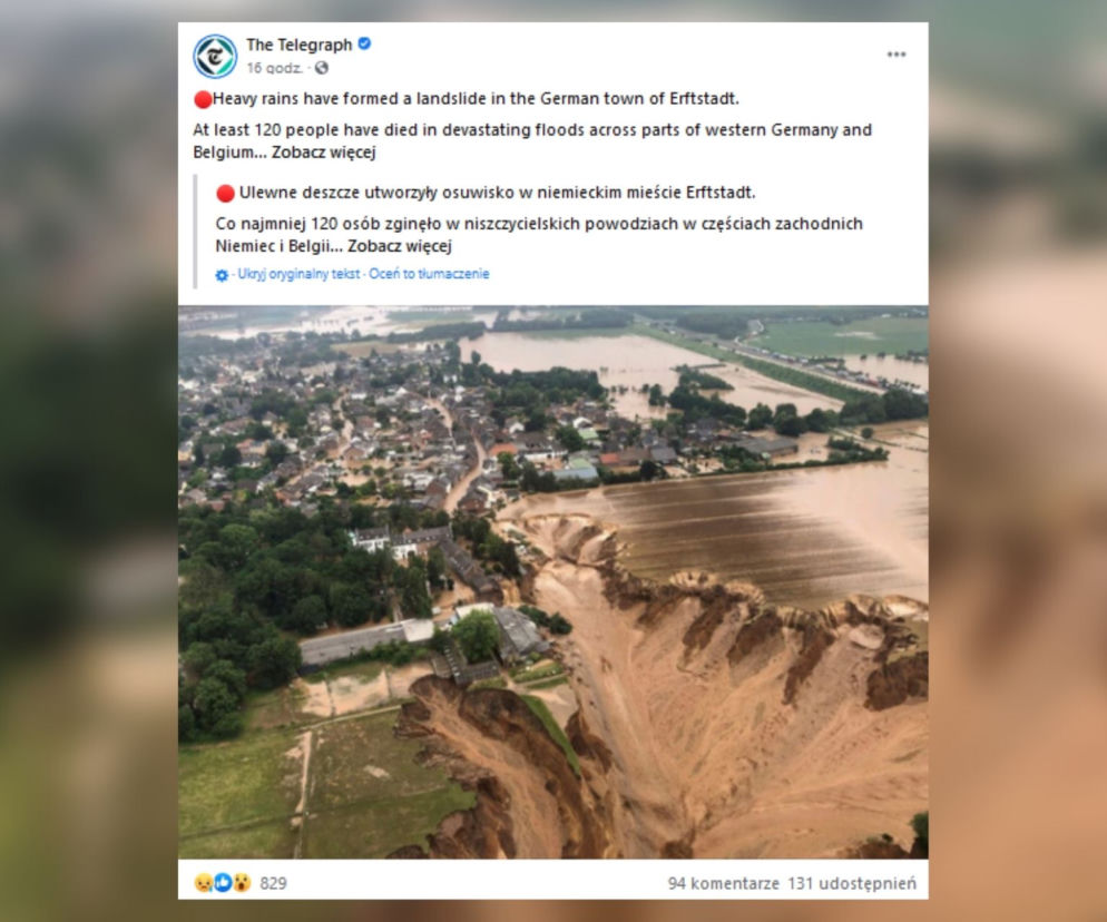 Klęska żywiołowa w Niemczech. Wstrząsające zdjęcie niszczącego żywiołu obiegło świat