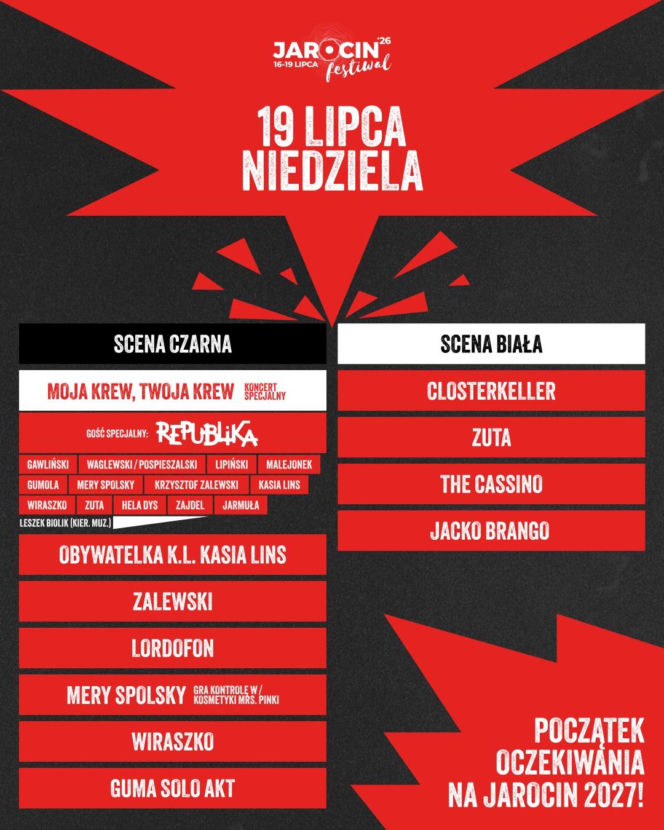 Koncerty niedziela 19 lipca