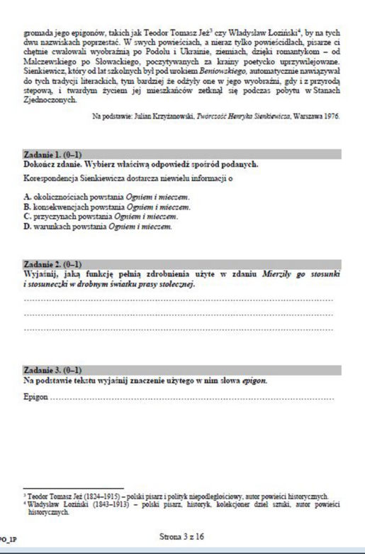 Próbna matura 2020 polski