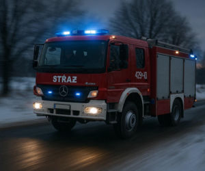 Mężczyzna wszedł na słup energetyczny. Część miasta bez prądu, interweniowały służby