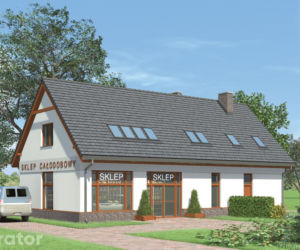 Projekt U16 Budynek usługowy z częścią mieszkalną