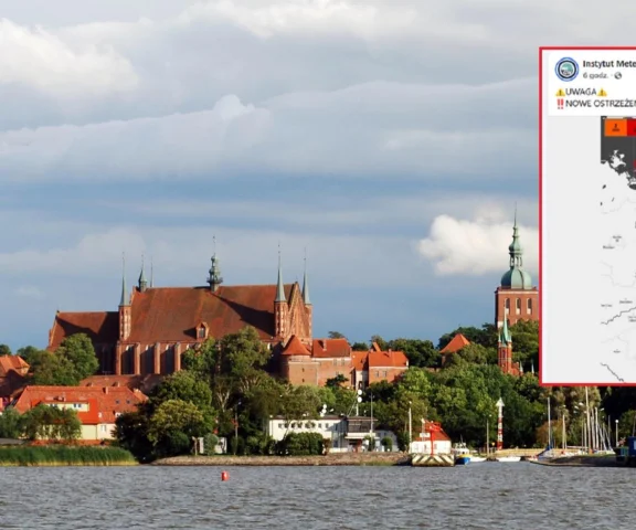 Woda z Zalewu Wiślanego zalewa Frombork. Służby walczą z żywiołem 
