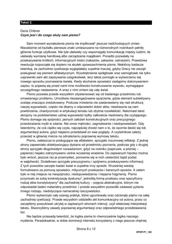 Matura poprawkowa 2023: polski. Formuła 2015