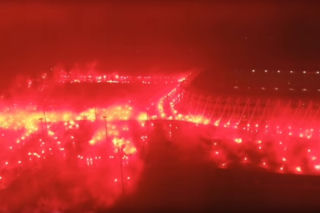 Racowisko fanów Jagiellonii Białystok. Zobacz filmy z dronów [WIDEO]