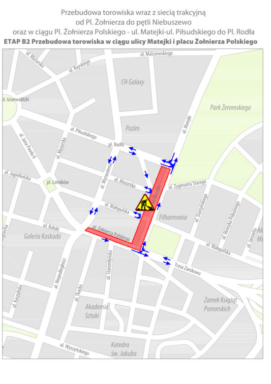 Przebudowa torowisk w centrum Szczecina - luty 2021