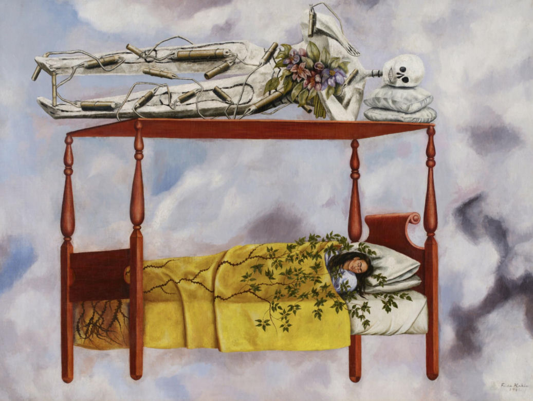 A surrealist self-portrait by Frida Kahlo