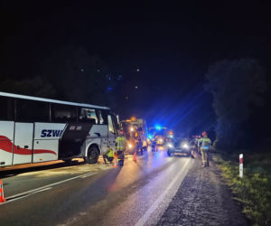 Potężny wyciek po wypadku w Witowicach Górnych. 700 litrów oleju na drodze