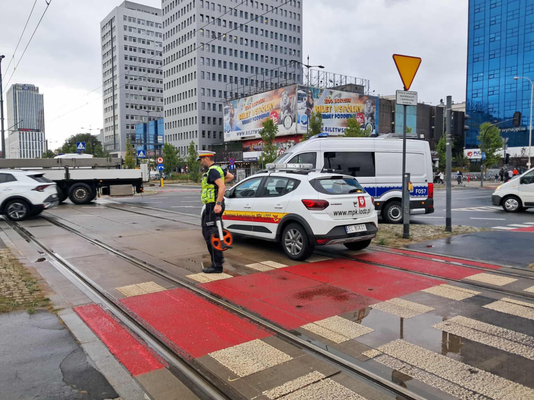 Zderzenie tramwajów w centrum Łodzi
