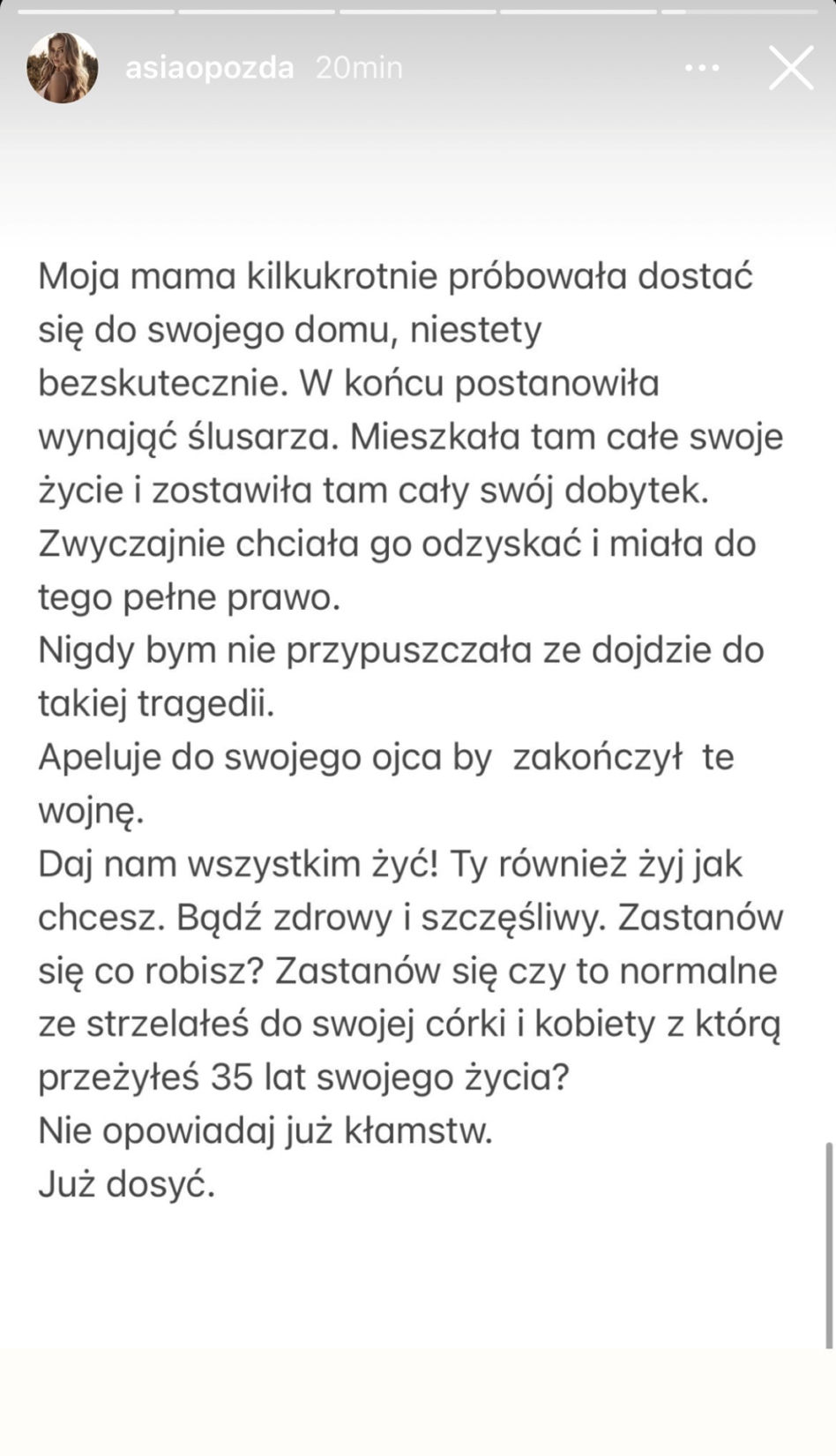 Joanna Opozda trafiła do szpitala