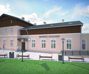 Dworzec w Żaganiu (wizualizacja) – obiekt przeznaczony do modernizacji
