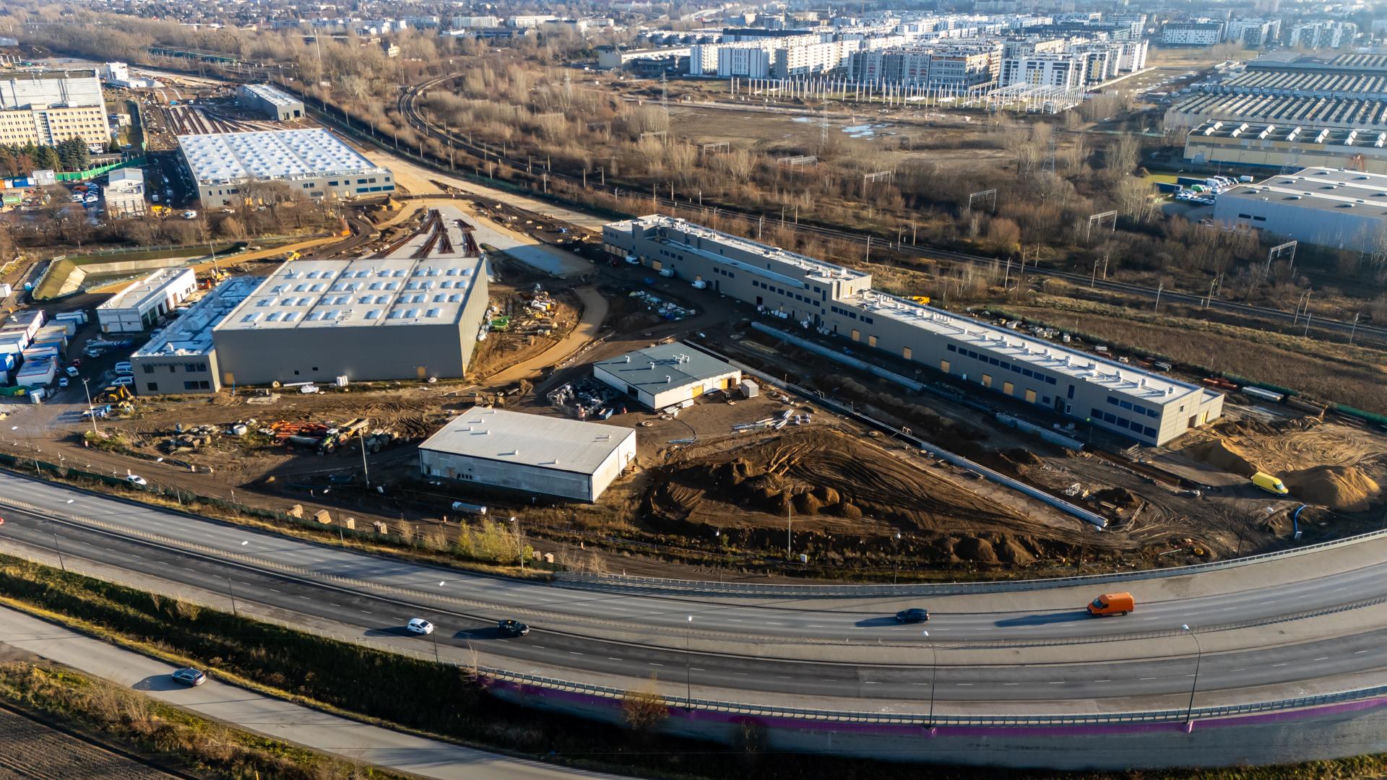 Budowa STP (stacji techniczno-postojowej) Karolin w grudniu 2024