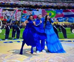 Robbie Williams i Nicole Scherzinger rozgrzali finał mundialu! Ich występ przejdzie do historii