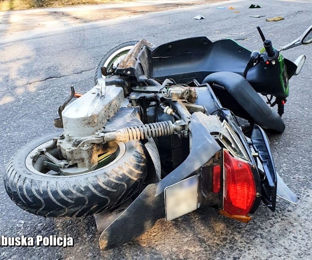 Wypadek z udziałem motorowerzysty pod Drezdenkiem