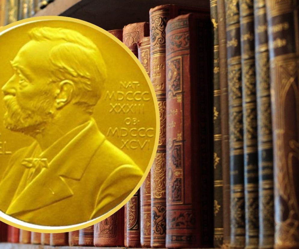 Rząd starych książek, a obok medal Nagrody Nobla. O quizie dotyczącym słynnych pisarzy dowiesz się na SE Szczecin.