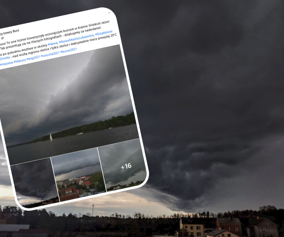 WAŁ SZKWAŁOWY nad Krainą Wielkich Jezior Mazurskich. Widoki były spektakularne! [ZDJĘCIA]